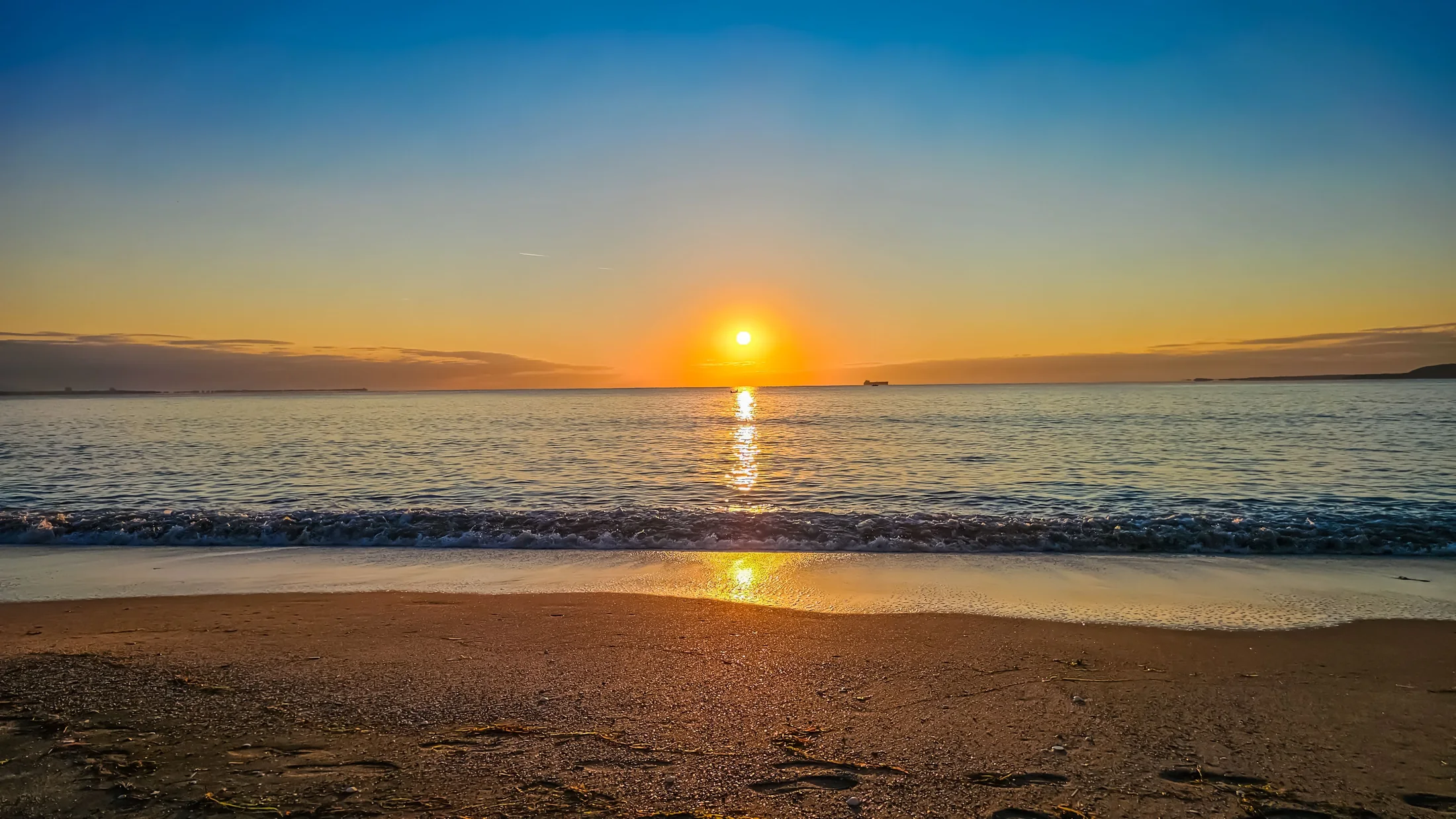 Sonnenuntergang am Strand von Burgas