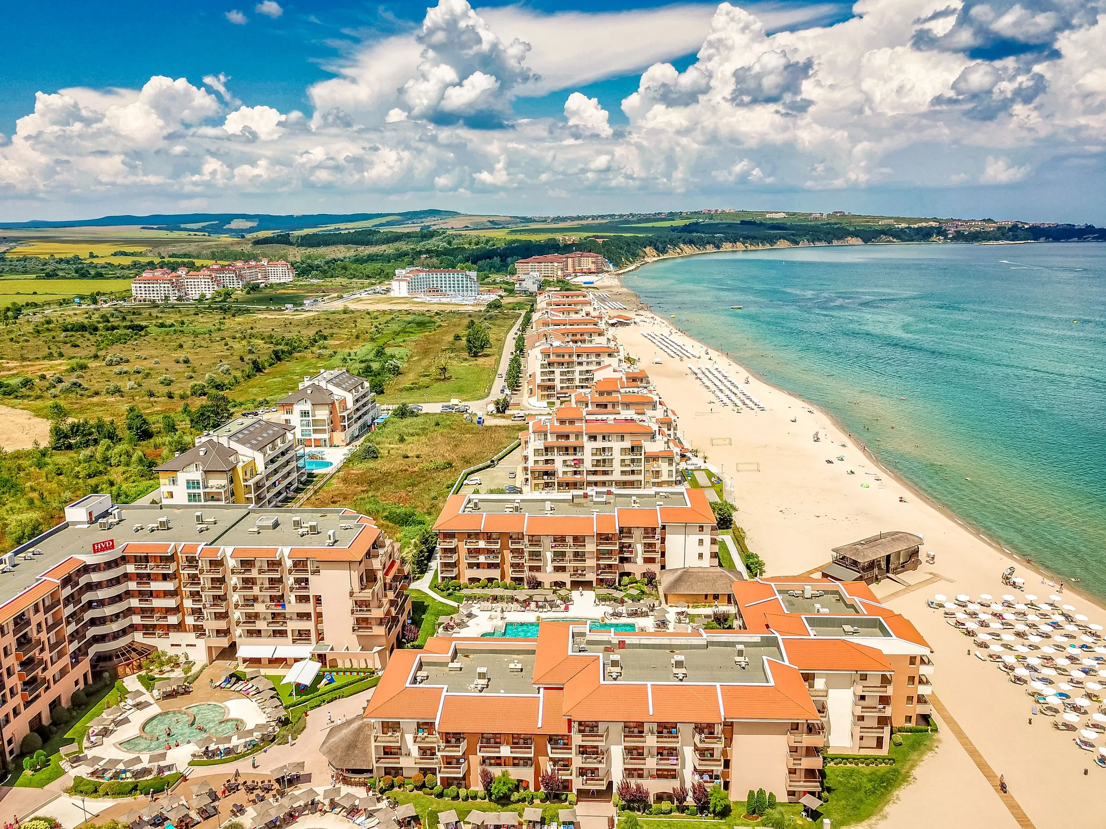 Küste und Strand bei Obzor an der bulgarischen Schwarzmeerküste